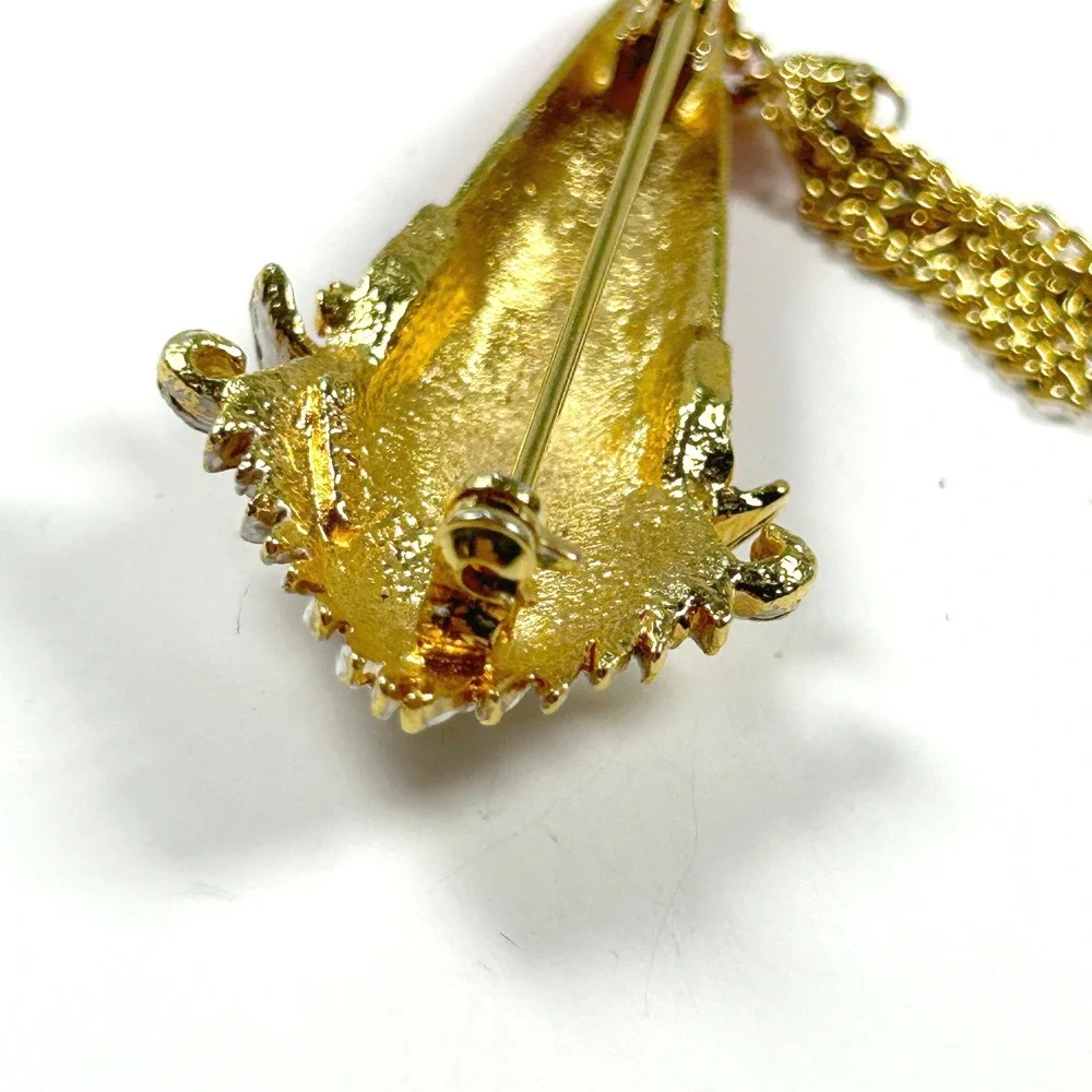 Vintage MYLU Winking‎ Santa Brooch with Chain Tassel Christmas Pin 2.5